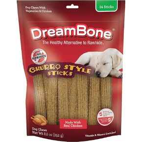 Dreambone Churro-Style Dog Sticks, Treat Your Dog to a Chew Made with Real Chicken
