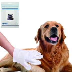 Pet Grooming Glove Wipes for Dogs and Cats 6 pcs, Dog Wipes, Cat Wipes, Pet Wipes No Rinse Disposable Cleaning Massage Gloves, Pet Grooming Pet Washing,Made from Cotton，Easy Bath(6PCS) in Kuwait