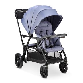 Joovy Caboose RS Sit & Stand Double Stroller for Children Up to 55 lb. with All-Terrain Wheels, UPF50+ Sun Canopy & Magnetic 5-Point Safety Harnesses, Jet