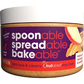 Fruitables Spreads – Spreadable Dog Treat – Bakeable Dog Treat – Real Apple & Pumpkin – Human-Grade 100% Natural Ingredients – Great for All Dogs – 7 Ounces