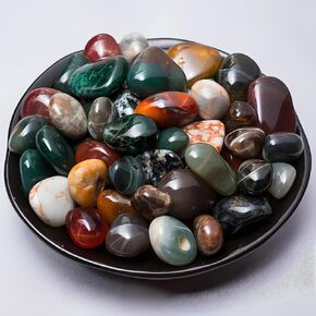 بلورات يشب المحيط المصقولة من SigMntun - 72 قطعة من الأحجار الكريمة الطبيعية المنتقاة بعناية، والحصى للريكي، والشاكرا، والشفاء in Kuwait