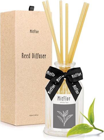 Reed Diffuser, MitFlor Oakmoss Amber Fragrance Diffuser Set, Room Freshener with Natural Rattan Sticks, Fresh Scent Oil Diffuser for Bedroom, Bathroom, and Home Décor, 3.4 fl oz in Saudi Arabia