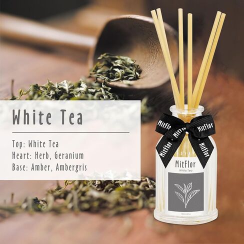 Reed Diffuser, MitFlor Oakmoss Amber Fragrance Diffuser Set, Room Freshener with Natural Rattan Sticks, Fresh Scent Oil Diffuser for Bedroom, Bathroom, and Home Décor, 3.4 fl oz in Saudi Arabia