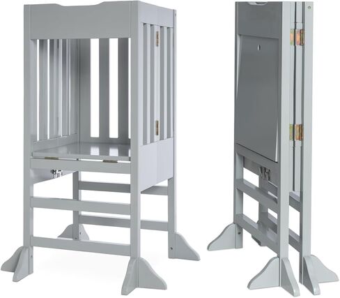 مساعد مقعد المطبخ الخشبي للأطفال من ميلارد، قابل للطي - للأطفال والصغار (أبيض) in Kuwait