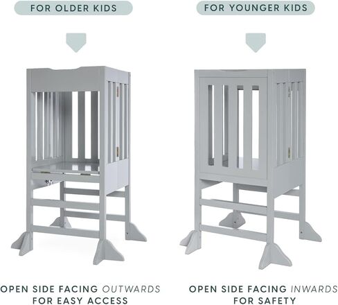 مساعد مقعد المطبخ الخشبي للأطفال من ميلارد، قابل للطي - للأطفال والصغار (أبيض) in Kuwait