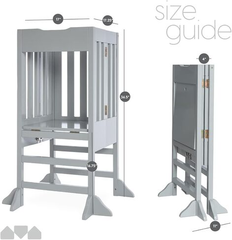 مساعد مقعد المطبخ الخشبي للأطفال من ميلارد، قابل للطي - للأطفال والصغار (أبيض) in Kuwait