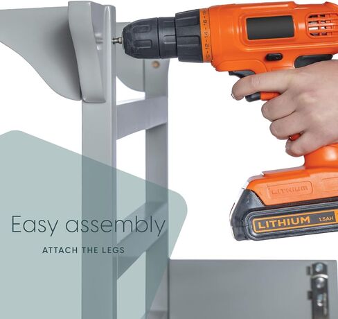 مساعد مقعد المطبخ الخشبي للأطفال من ميلارد، قابل للطي - للأطفال والصغار (أبيض) in Kuwait