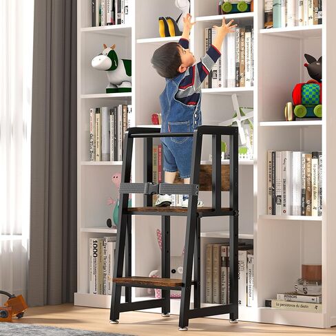 جستوجو مقعد مطبخ مساعد للاطفال الصغار مع حزام امان، مقعد قائم للاطفال الصغار للتعلم في المطبخ، مقعد معدني قوي بارتفاع قابل للتعديل لتعلم الاطفال in Kuwait