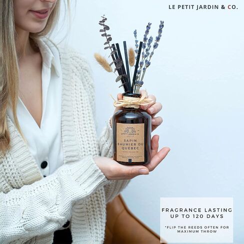 Le Petit Jardin & Co. مجموعة هدايا عطرية معطرة بالزيت والزهور المجففة المحفوظة الحقيقية لمزرعة ريفية ومكتب منزلي وديكور الحمام (بلسم كيبيك التنوب، الخزامى والأوكالبتوس) in Kuwait