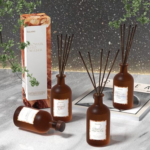 مجموعة ناشرات خشب الصندل وقصب الفانيليا من سالكينج، ناشر معطر بعصي، 7.4 أونصة، ناشر قصب الزيوت العطرية للرجال للمنزل، مجموعة أعواد ناشر الزيوت، ناشر عطر منزلي، رائحة ذكورية in Kuwait