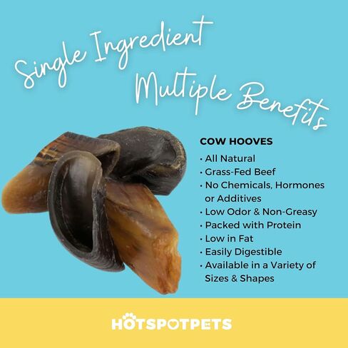 Full-Size Cow Hooves for Dogs | (5 Pack) All-Natural Long Lasting Dog Chews | Made from Grass Fed Cattle | Tasty Treat for Oral Hygiene | Fantastic Alternative for Rawhide and Bully Sticks in Kuwait