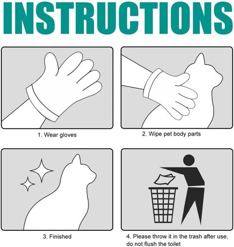 فاتدا مناديل مبللة للعناية بالحيوانات الأليفة للكلاب والقطط 6 قطع، مناديل مبللة للكلاب، مناديل مبللة للقطط، مناديل مبللة للحيوانات الأليفة بدون شطف، قفازات تدليك للاستعمال مرة واحدة، تنظيف الحيوانات الأليفة وغسل الحيوانات الأليفة، مصنوعة من القطن، حمام سه in Kuwait