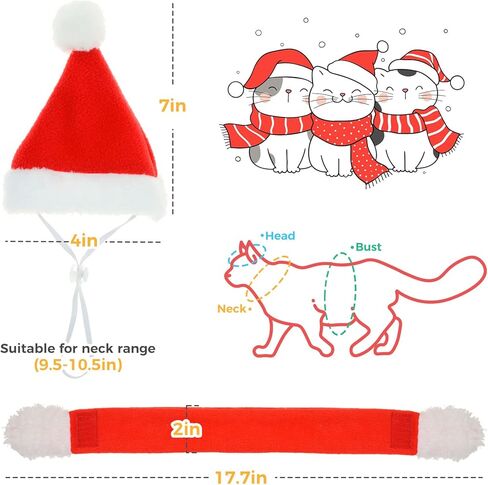 زي زي عيد الميلاد للقطط والكلاب: زي عيد الميلاد للقطط، زي عيد الميلاد لجرو القطط، سترة قطط، ملابس زينة عيد الميلاد للعام الجديد، لوازم حفلات عيد الميلاد، إكسسوارات ملابس الرأس in Kuwait