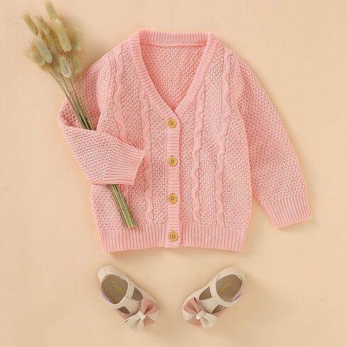 Infant Baby Boy Girl Long Sleeve Knitted Sweater Button Cardigan Coat Twist Knitwear Jacket Winter Warm Clothes in Kuwait