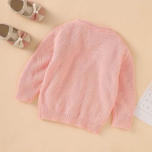 Infant Baby Boy Girl Long Sleeve Knitted Sweater Button Cardigan Coat Twist Knitwear Jacket Winter Warm Clothes in Kuwait