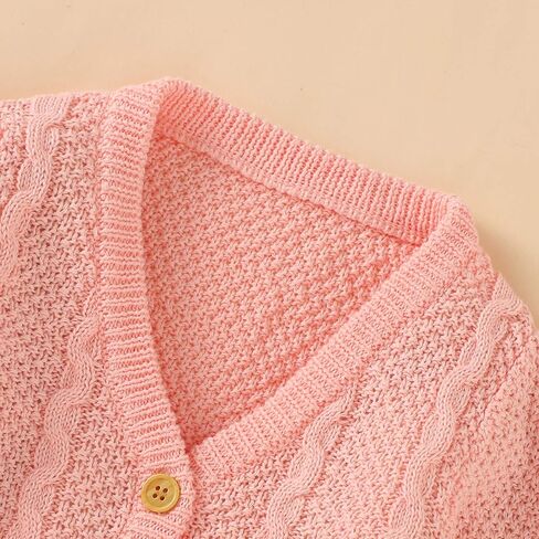 Infant Baby Boy Girl Long Sleeve Knitted Sweater Button Cardigan Coat Twist Knitwear Jacket Winter Warm Clothes in Kuwait