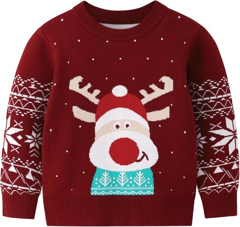 Menglang Christmas Outfit Toddler Baby Boys Girls Christmas Deer Sweater Xmas Outfit Winter Clothes in Saudi Arabia