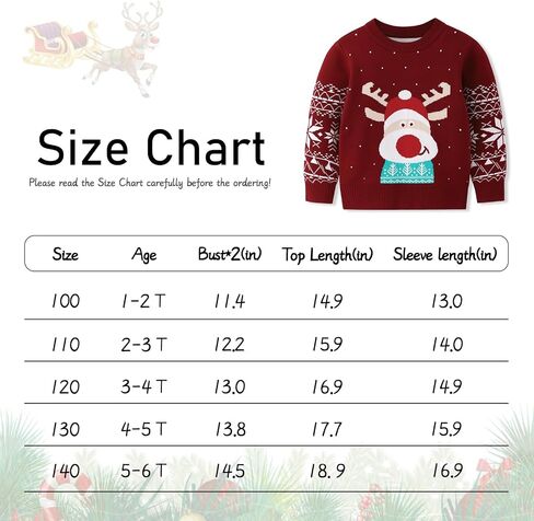 Menglang Christmas Outfit Toddler Baby Boys Girls Christmas Deer Sweater Xmas Outfit Winter Clothes in Saudi Arabia