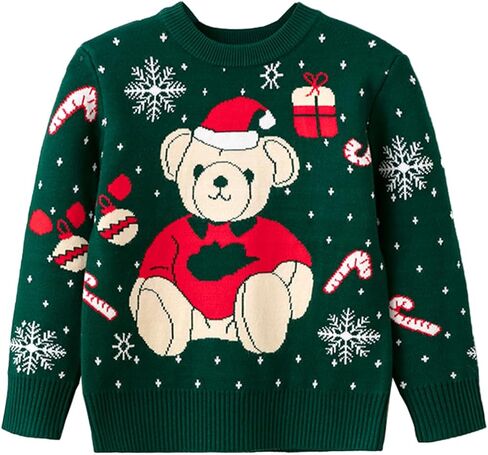 Toddler Boys Girls Christmas Sweater Ugly Xmas Knit Sweatshirt Kids Pullover Cotton Warm Tops 2-6 Years in Saudi Arabia