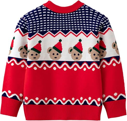 Toddler Boys Girls Christmas Sweater Ugly Xmas Knit Sweatshirt Kids Pullover Cotton Warm Tops 2-6 Years in Saudi Arabia