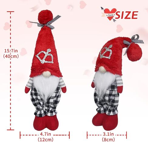 KnomeKo Valentines Day Decorations Gnomes, Buffalo Plaid Valentine Decor Cupid Gnomes Plush,Mr. Mrs. Scandinavian Tomte Love Gnomes Ornaments, Valentine Home Decor in Saudi Arabia