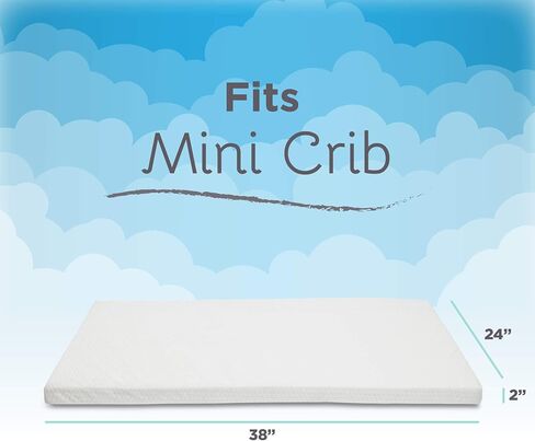 ميليارد غطاء مرتبة سرير صغير من الميموري فوم - مقاس لسرير بورتا - لا يناسب ساحة اللعب او سرير الاطفال القياسي in Kuwait