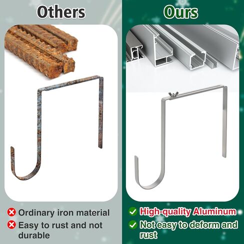 MADHOLLY عيد الميلاد شاهد القبر إكليل شماعات، حامل إكليل شواهد القبور المقبرة قابل للتعديل، حامل إكليل من الألومنيوم المتين لتزيين قبر عيد الميلاد (6.1-11 بوصة) in Kuwait