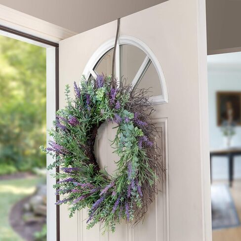 Haute Decor HighProfile® شماعة إكليل منحنية (نيكل مصقول) - خطاف حامل إكليل معدني قوي فوق الباب للأبواب ذات الميزات المرتفعة والزخرفة in Saudi Arabia