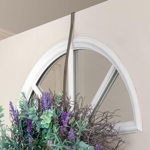 Haute Decor HighProfile® شماعة إكليل منحنية (نيكل مصقول) - خطاف حامل إكليل معدني قوي فوق الباب للأبواب ذات الميزات المرتفعة والزخرفة in Saudi Arabia