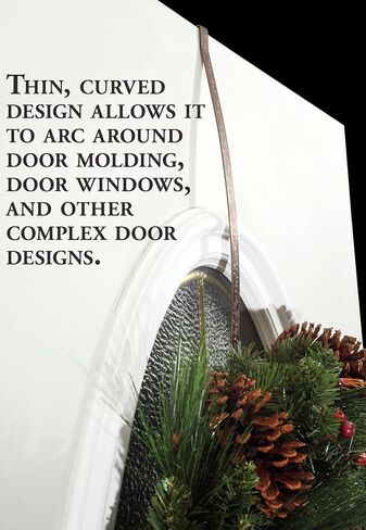 Haute Decor HighProfile® شماعة إكليل منحنية (نيكل مصقول) - خطاف حامل إكليل معدني قوي فوق الباب للأبواب ذات الميزات المرتفعة والزخرفة in Saudi Arabia