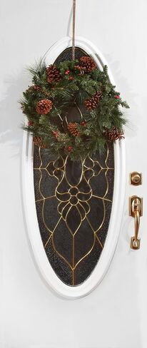Haute Decor HighProfile® شماعة إكليل منحنية (نيكل مصقول) - خطاف حامل إكليل معدني قوي فوق الباب للأبواب ذات الميزات المرتفعة والزخرفة in Saudi Arabia