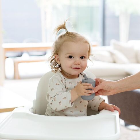 ezpz Tiny Cup (Blush/Mauve) - 4 months+ - 100% Silicone Training Cup | 100% Silicone Training Cup for Infants - Designed by a Pediatric Feeding Specialist - Baby-Led Weaning Essentials & Baby Gift in Saudi Arabia