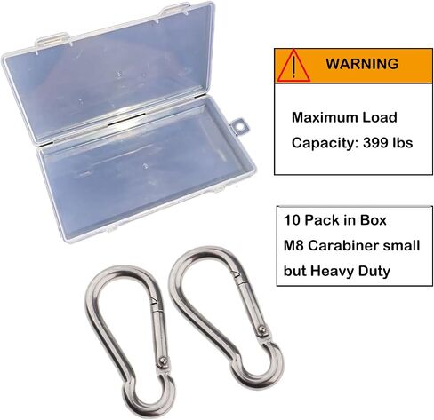 Olivia & Oliver Stainless Steel Carabiner，Spring Snap Hook Carabiner ，heavy Duty Keychain Clip for fitness, boating, camping, hiking, fishing, pet leash, indoor outdoor equipment gear, DIY accessorie. in Saudi Arabia