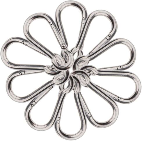 Olivia & Oliver Stainless Steel Carabiner，Spring Snap Hook Carabiner ，heavy Duty Keychain Clip for fitness, boating, camping, hiking, fishing, pet leash, indoor outdoor equipment gear, DIY accessorie. in Saudi Arabia