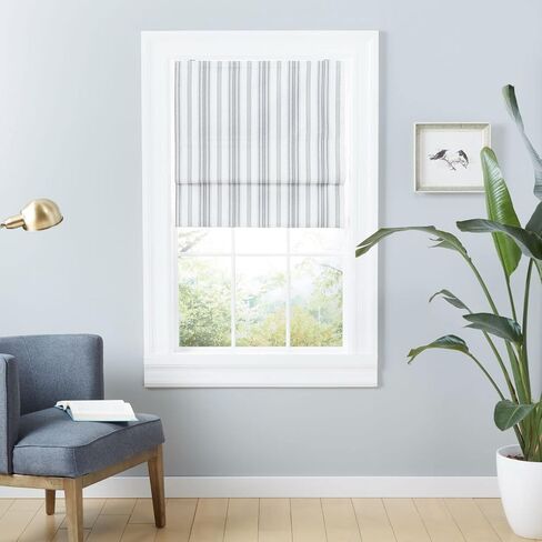 Exclusive Home Ricardo Total Blackout Roman Shade, 34"x64", Blue in Saudi Arabia