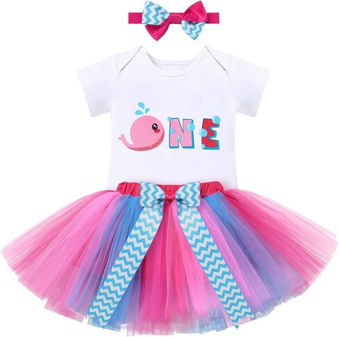 ODASDO Baby Girl Animla Theme 1st Birthday Cake Smash Outfit Romper Tutu Skirt Headband 3pcs Set Photo Props in Kuwait