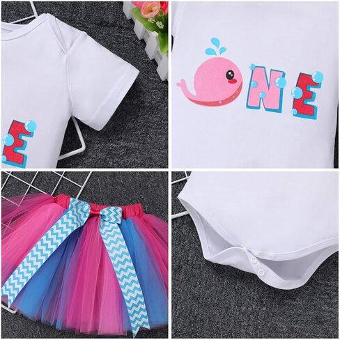ODASDO Baby Girl Animla Theme 1st Birthday Cake Smash Outfit Romper Tutu Skirt Headband 3pcs Set Photo Props in Kuwait