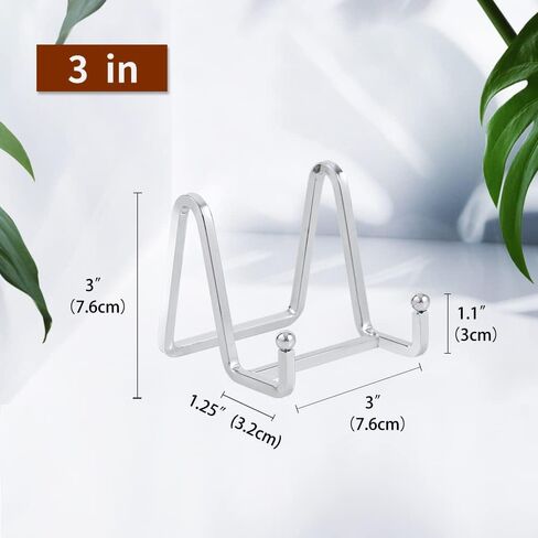 حامل عرض حامل اللوحة - حوامل لوحة معدنية مقاس 3 بوصة للعرض - حامل صور سطح الطاولة - حوامل حديدية فضية لعرض الصور | إطارات الصور | كتاب | لوحات زخرفية | لوحة-1 حزمة in Kuwait