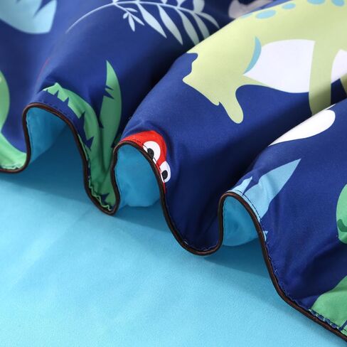 Wowelife Toddler Bedding Sets for Boys, Premium 4 Piece Dinosaur Toddler Comforter Set, Blue Bed-in-a-Bag, Super Soft and Comfortable for Toddler in Saudi Arabia