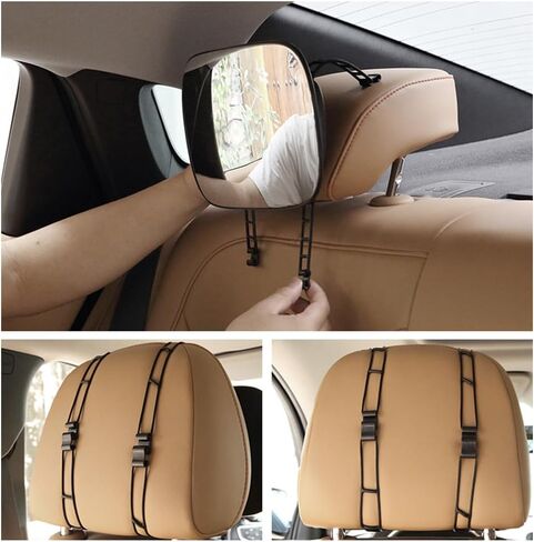 Baby Car Mirror Shatterproof Baby Car Backseat Mirror Narrow Frame Wide View Baby Car Rear View Mirror 360 Degree Adjustable Safety Rear Facing Car Seat Mirror Compatible with Most Vehicle Models in Kuwait