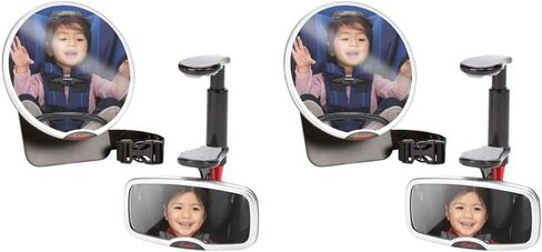 Diono Baby Car Mirror 2 Pack, Includes Safety Car Seat Mirror for Rear Facing Infant & See Me Too Rear View Baby Mirror Both Fully Adjustable with Wide Crystal Clear View, Shatterproof, Crash Tested in Saudi Arabia