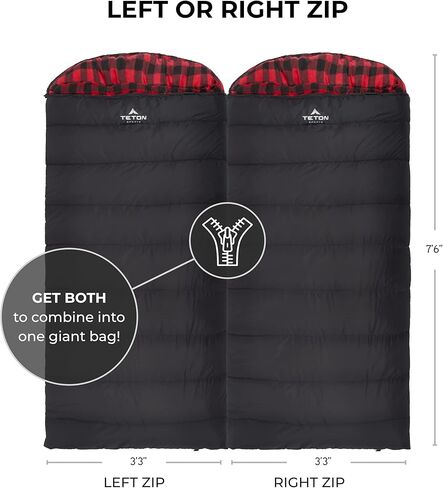 TETON Sports Celsius XXL Sleeping Bag, Cold-Weather Sleeping Bag for Adults, Camping Made Easy and Warm. Compression Sack Included in Kuwait