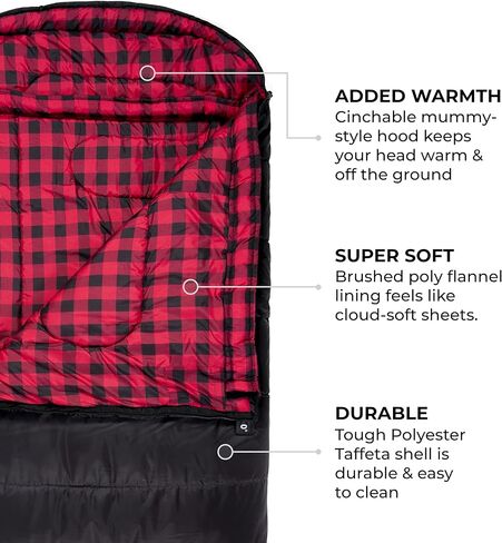 TETON Sports Celsius XXL Sleeping Bag, Cold-Weather Sleeping Bag for Adults, Camping Made Easy and Warm. Compression Sack Included in Kuwait