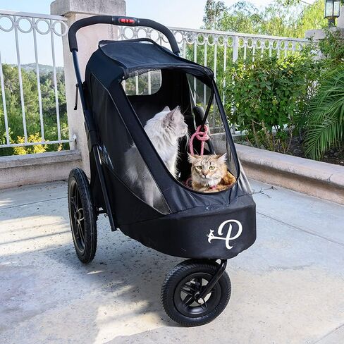 Petique Breeze Jogger, Dog Cart for Medium Size Pets, Ventilated Pet Stroller for Cats & Dogs, Black in Kuwait