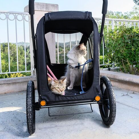Petique Breeze Jogger, Dog Cart for Medium Size Pets, Ventilated Pet Stroller for Cats & Dogs, Black in Kuwait