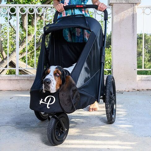 Petique Breeze Jogger, Dog Cart for Medium Size Pets, Ventilated Pet Stroller for Cats & Dogs, Black in Kuwait