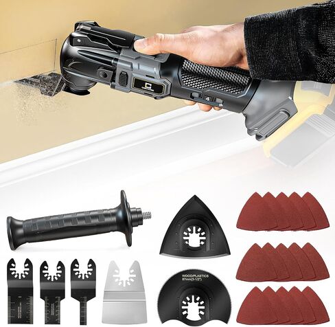 Cordless Oscillating Tool for Dewalt 20V Battery, Brushless-Motor Tool with Auxiliary Handle, 6 Variable Speed Oscillating Multi-Tool for Scraping, Sanding,Cutting Wood(Battery Not Included) in Saudi Arabia