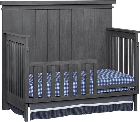 Soho Baby Hampton Crib to Toddler Bed Guard Rail Conversion Kit, Canyon Gray, GreenGuard Gold Certified in Kuwait