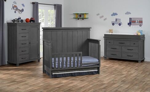 Soho Baby Hampton Crib to Toddler Bed Guard Rail Conversion Kit, Canyon Gray, GreenGuard Gold Certified in Kuwait