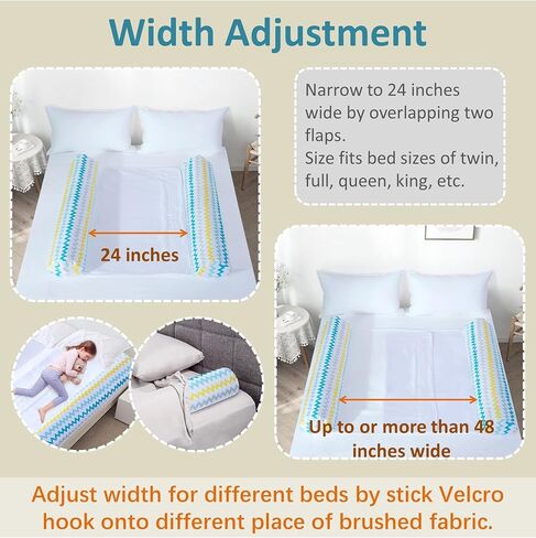 قضبان سرير قابلة للنفخ من ليتل جريب لاند للأطفال الصغار، عبوة من قطعتين، مصدات سرير للسفر، قضبان حماية للسرير قابلة للنفخ مع غطاء مانع للانزلاق للأطفال، طفل صغير في المنزل، الفندق، عربة سكن متنقلة، 50 بوصة in Kuwait